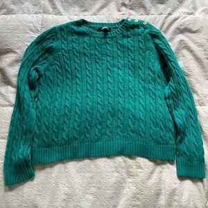 Women’s Land’s End Cable Knit Teal Sweater size XL petite
